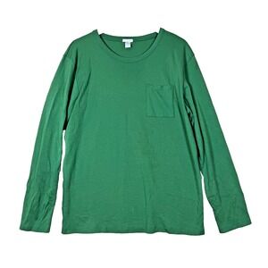 LAKE Men's Crewneck Long Sleeve Pajama Tee XL Green Super Soft Pima Cotton READ